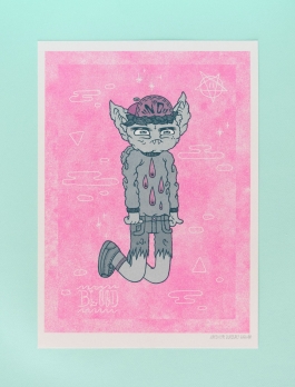 Bat Boy Risograph Print Arthur Plateau 