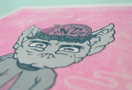 Bat Boy Risograph Print Arthur Plateau 