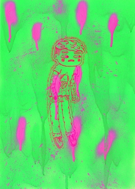 Lost in the Surroundings Screen Print on spray paint Arthur Plateau 