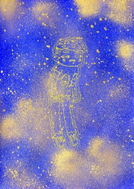 Lost in the Surroundings Screen Print on spray paint Arthur Plateau 