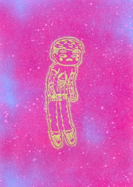 Lost in the Surroundings Screen Print on spray paint Arthur Plateau 