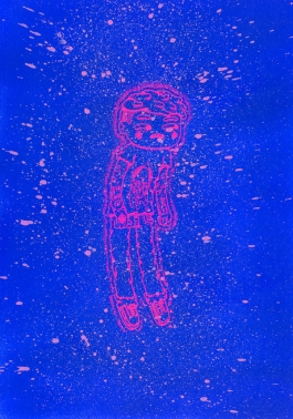 Lost in the Surroundings Screen Print on spray paint Arthur Plateau 