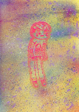 Lost in the Surroundings Screen Print on spray paint Arthur Plateau 