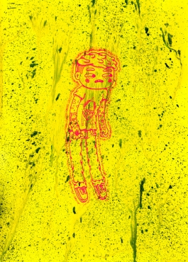 Lost in the Surroundings Screen Print on spray paint Arthur Plateau 