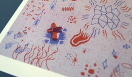 Scratched Risograph print Arthur Plateau 