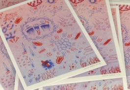 Scratched Risograph print Arthur Plateau 