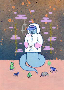 Corner Boy - Les Petits Mondes - Morgane - boutique en ligne - illustrations - série limitée - oeuvres uniques - artistes - graphiste - illustrateur - tatoueur - graffeur - peinture - original painting - lowbrow - art - pop surealism 