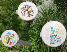 Énergie Élémentaire for Synesthesia at the musée Georges-Labit - Nagual - Arthur Plateau - Virginie Contier - Event - Live painting - mural - art - exhibition - show - broderie - embroidery 