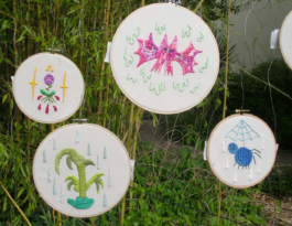 Énergie Élémentaire for Synesthesia at the musée Georges-Labit - Nagual - Arthur Plateau - Virginie Contier - Event - Live painting - mural - art - exhibition - show - broderie - embroidery 