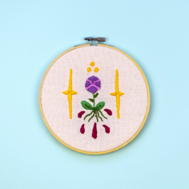 Flower Purple _ embroidery _ broderie _ handmade _ art _ artisanat _ arthur plateau _ arthurplateau 
