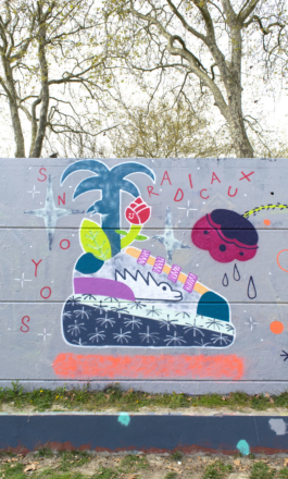 Soyons sauvages _ mur _ mural _ graffiti _ peinture _ terrain _ arthur plateau _ virginie contier _ woizo _ swd _ kput _ wall _ peinture _ soyons radicaux 