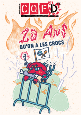 Couverture de dossier pour le numéro anniversaire des 20 ans de CQFD. 